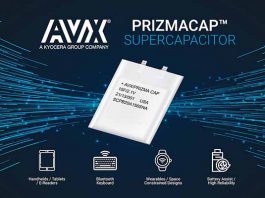 AVX496 SCP Series PrizmaCap Supercapacitors