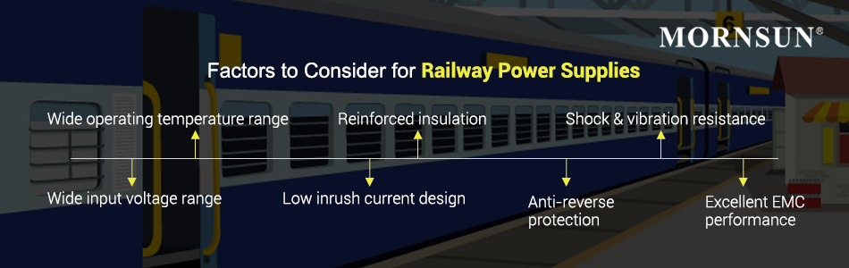 Factors to consider for railway power supplies