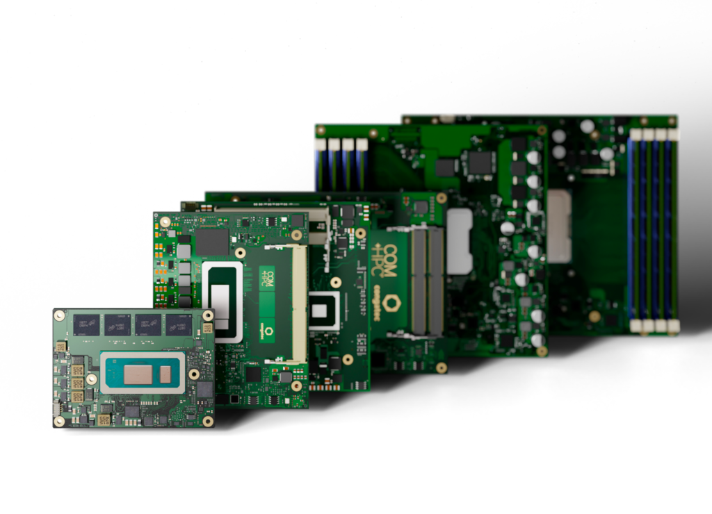 The COM-HPC Mini is the smallest of the PICMG-specified computer-on-modules (COMs). Roughly the size of a credit card, the Mini will be an option for smaller embedded systems. Because it delivers superior performance in addition to a smaller form factor, it represents a clear technological migration path for existing applications. 